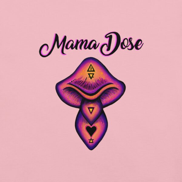 mama dose logo on peach pink background