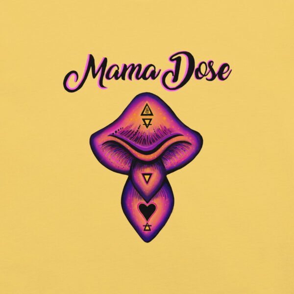 mama dose logo on peach yellow background